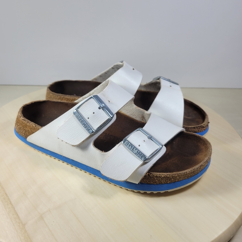 Birkenstock Arizona Super Grip Birko-Flor White Sandal Women's Size 37